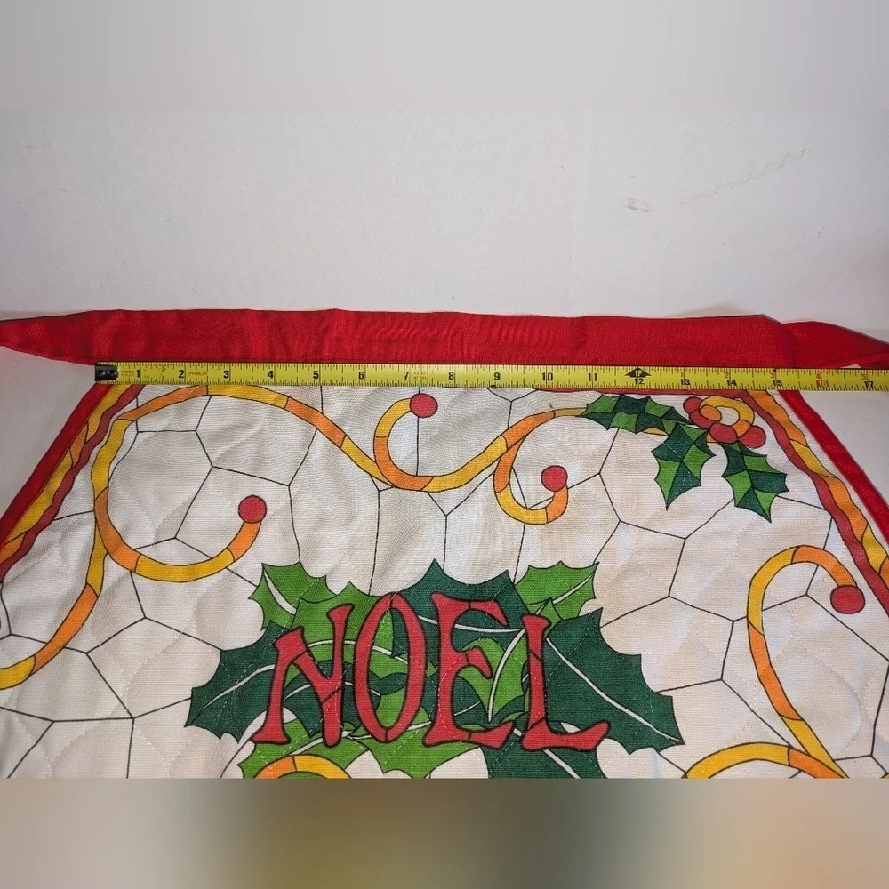 Vintage CSC Christmas Apron Quilted Adult. Noel Decor.
